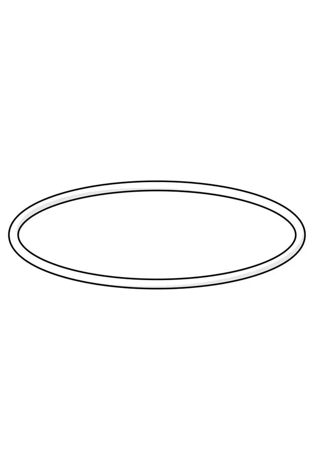 Ovaler O-Ring mit zwei konzentrischen Linien, auf weißem Hintergrund dargestellt. Produkt wird als Dichtungselement von der Marke HANSA genutzt.